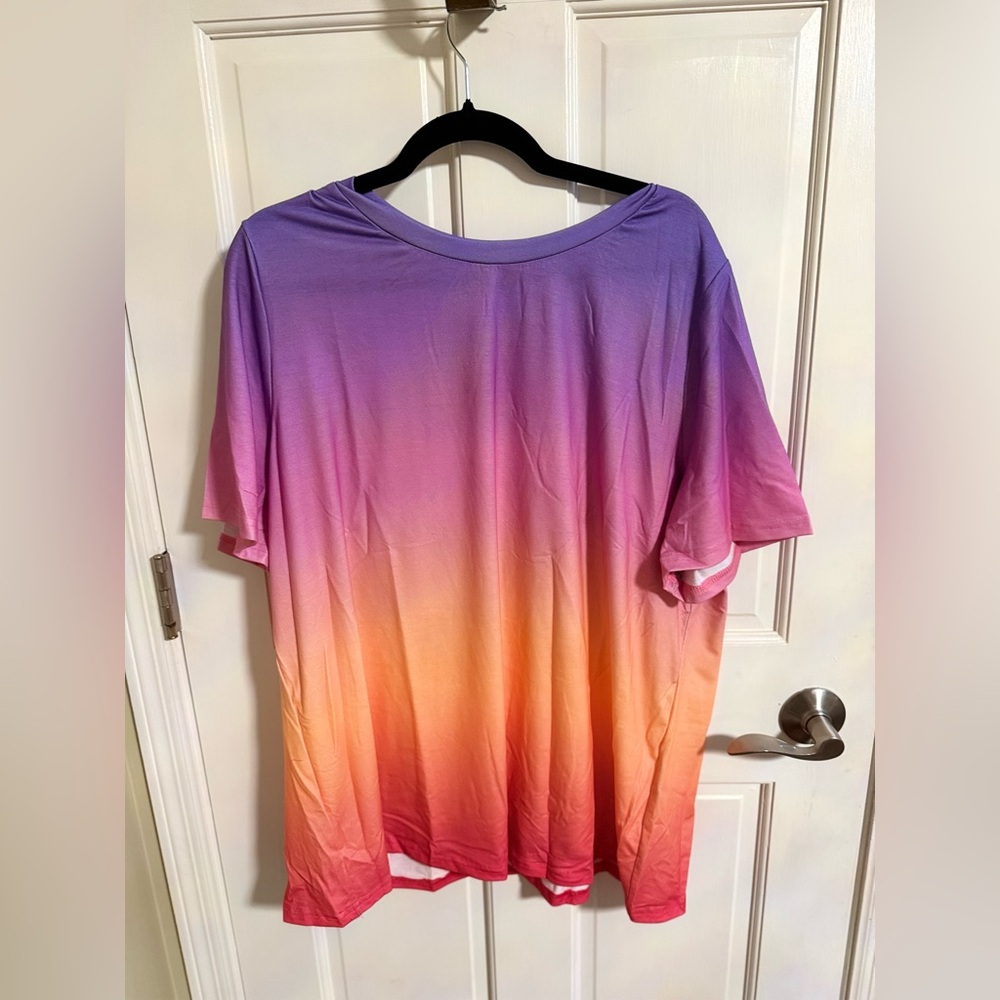 BloomChic Purple and Orange Gradient Tee